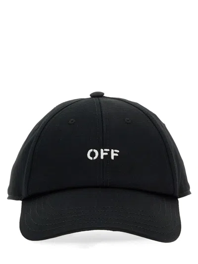 Off-white Logo-embroidered Baseball Cap With Curved Peak In Black