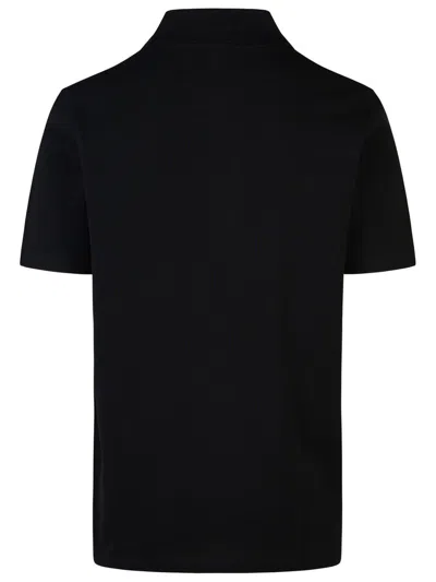 Shop Balmain Polo Shirt With Embroidered Logo Letter In Black