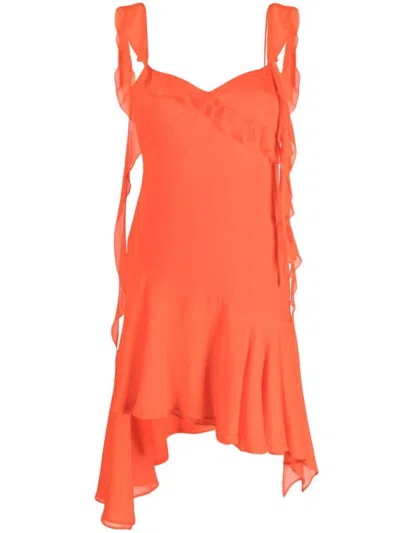 Shop The Andamane Miranda Ruffle Mini Dress In Coral