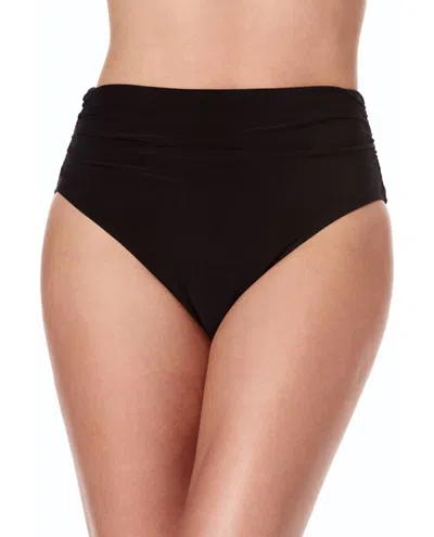 Magicsuit Jersey Shirred Tummy Control Bikini Bottoms In Black