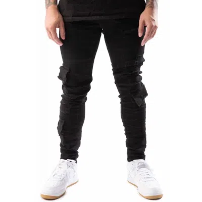 Si Tu Veux Brutini Cargo Jean In Jet Black In Black
