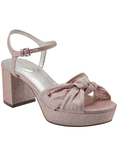 Shop Bandolino Prezley Womens Knot-front Ankle Strap Platform Sandals In Pink