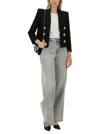 Balmain Crepe Jacket In Black