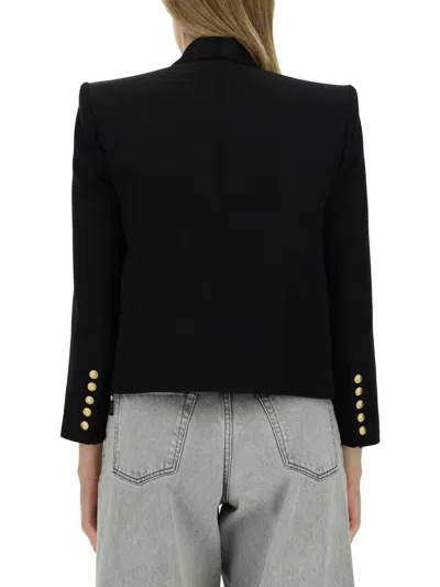 Balmain Crepe Jacket In Black