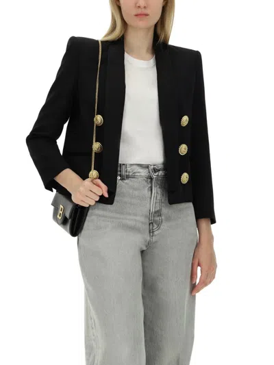 Balmain Crepe Jacket In Black