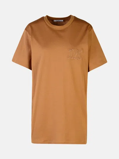 Max Mara Brown Cotton T-shirt In Brown
