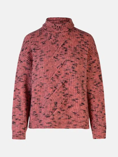 Moschino Textured Knit Turtleneck Shirt In Pink