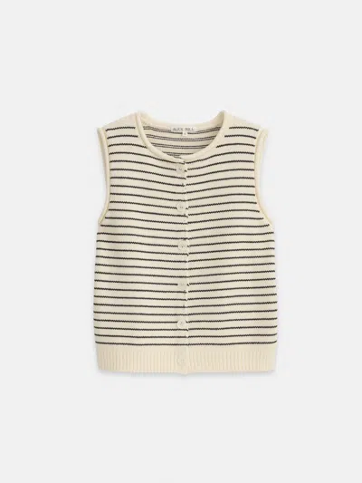Alex Mill Bridget Striped Vest Ivory/black In Ivory/black