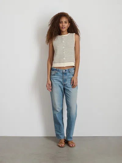 Alex Mill Bridget Striped Vest Ivory/black In Ivory/black