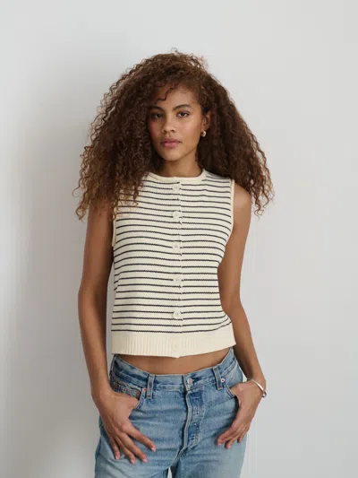 Alex Mill Bridget Striped Vest Ivory/black In Ivory/black