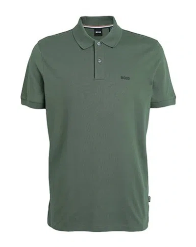 Hugo Boss Pallas Regular-fit Polo Shirt In Cotton With Embroidered Logo In Green