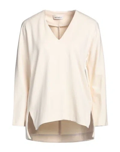 Meimeij Woman Top Cream Size 4 Viscose, Polyamide, Elastane In White