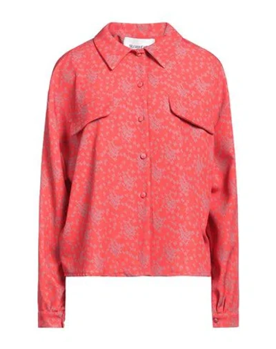 Silvian Heach Woman Shirt Red Size 4 Polyester, Deocell In Red