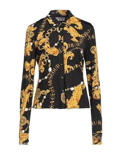 Versace Jeans Couture Woman Shirt Black Size 4 Viscose, Elastane In Black