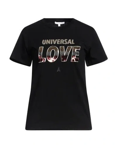 Patrizia Pepe Woman T-shirt Black Size 2 Cotton In Black