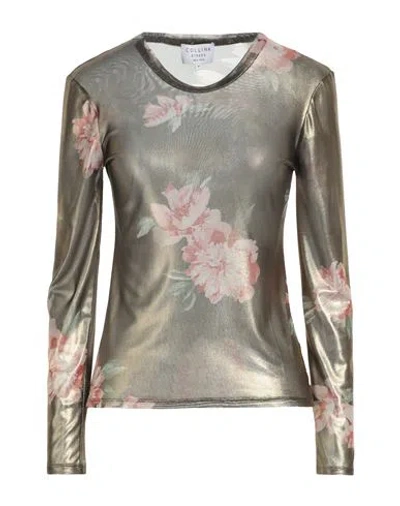 Collina Strada Woman T-shirt Gold Size M Polyester, Elastane In Gold