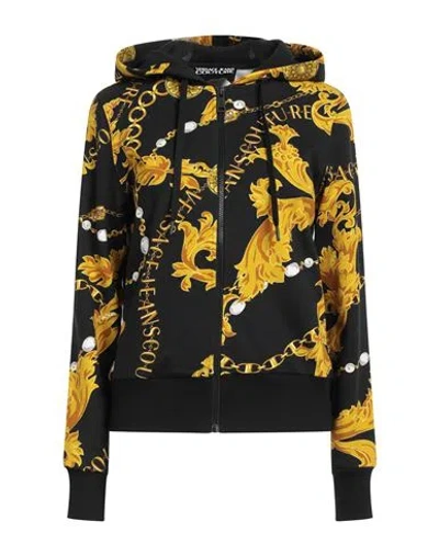 Versace Jeans Couture Woman Sweatshirt Black Size 8 Cotton, Polyester, Polyamide, Elastane In Black