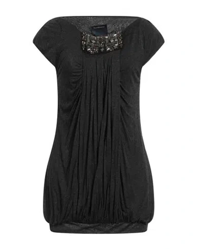 Cavalli Class Woman Top Steel Grey Size 12 Viscose In Grey