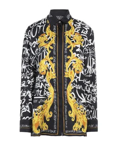 Versace Jeans Couture Logo Couture Print Blouse In Black