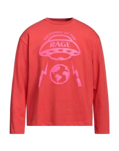 Members Of The Rage Man T-shirt Tomato Red Size M Cotton, Elastane In Tomato Red