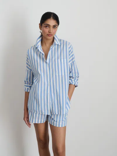 Alex Mill Jo Shirt In Positano Stripe In Blue/off White