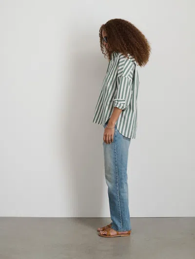Alex Mill Jo Shirt In Positano Stripe In Green/off White