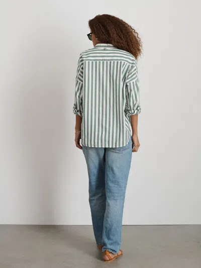 Alex Mill Jo Shirt In Positano Stripe In Green/off White