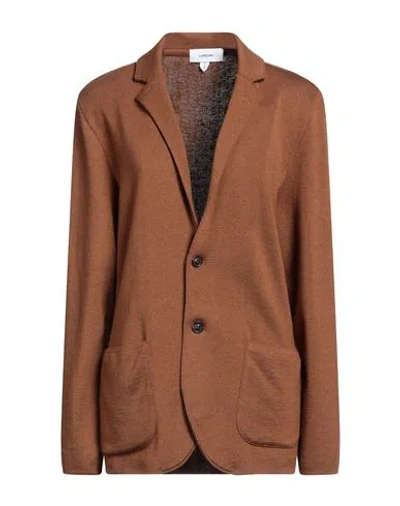 Lardini Woman Cardigan Brown Size M Wool, Silk, Cashmere In Brown