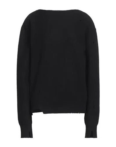Mm6 Maison Margiela Woman Sweater Black Size Xl Virgin Wool In Black