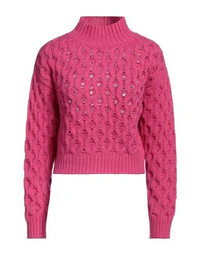 Eleonora Gottardi Woman Turtleneck Fuchsia Size S Wool, Cashmere In Pink