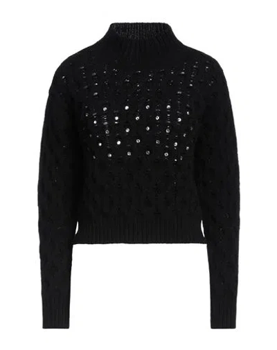 Eleonora Gottardi Woman Turtleneck Black Size M Wool, Cashmere In Black