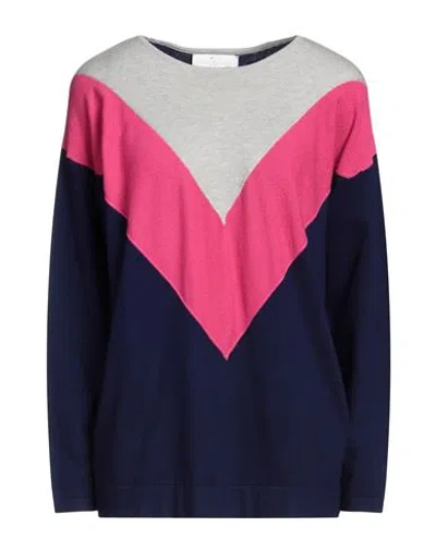 Corte Dei Gonzaga Woman Sweater Navy Size S Viscose, Polyester, Polyamide In Navy Blue