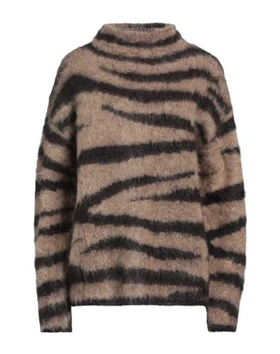 Pennyblack Woman Turtleneck Khaki Size M Acrylic, Polyamide, Mohair Wool In Beige
