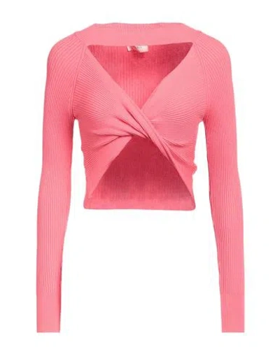 Vicolo Woman Sweater Coral Size Onesize Viscose, Polyester In Red