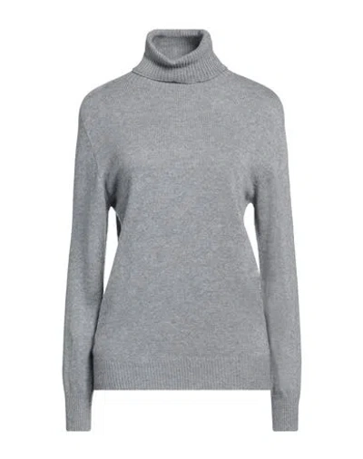 Pianurastudio Woman Turtleneck Grey Size Onesize Viscose, Nylon, Wool, Cashmere, Polyester In Grey
