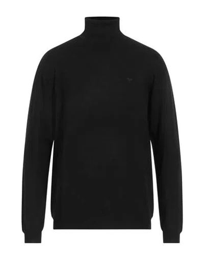 Fred Mello Man Turtleneck Black Size Xxl Viscose, Polyamide In Black