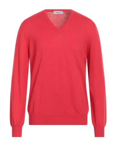 Gran Sasso Vintage Man Sweater Red Size 42 Virgin Wool In Pink