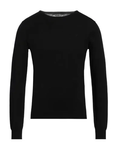 Fred Mello Man Sweater Black Size Xl Cotton, Wool In Black