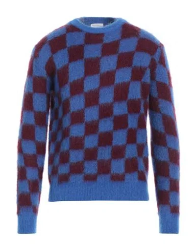 Pt Torino Man Sweater Bright Blue Size 40 Mohair Wool, Polyester, Wool In Blue