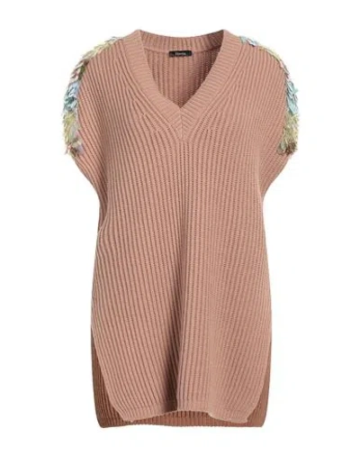 Hanita Woman Sweater Antique Rose Size S Wool, Acrylic In Pink