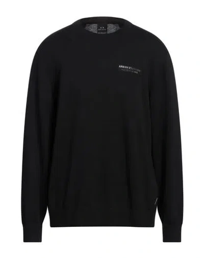 Armani Exchange Man Sweater Black Size L Cotton In Black