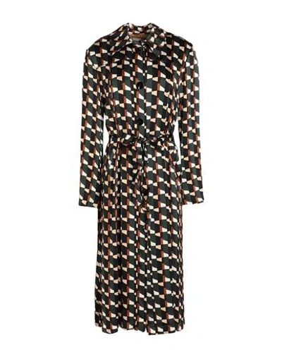 Siyu Woman Overcoat & Trench Coat Dark Green Size 4 Viscose In Green