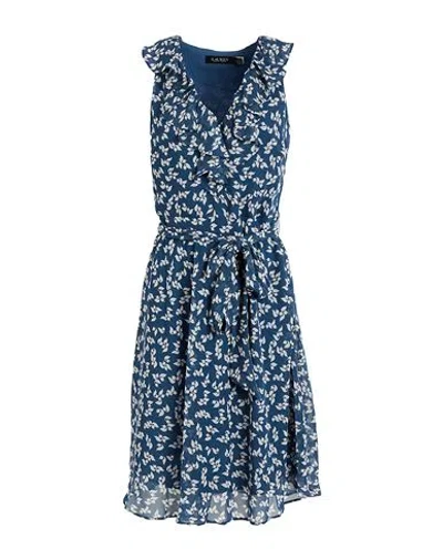 Ralph Lauren Lauren  Woman Midi Dress Slate Blue Size 8 Recycled Polyester In Blue