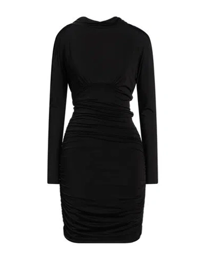 JIJIL JIJIL WOMAN MINI DRESS BLACK SIZE 8 POLYESTER, ELASTANE 