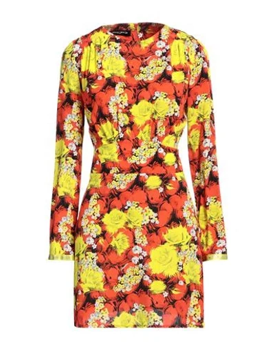 Frankie Morello Woman Mini Dress Tomato Red Size 4 Viscose In Tomato Red