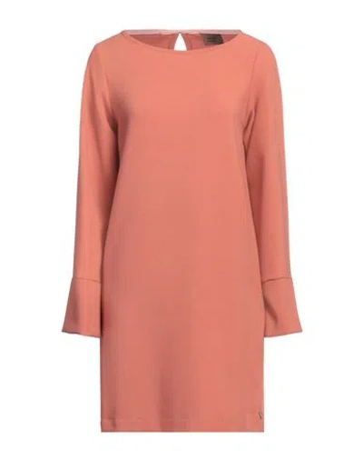 Même Road Woman Mini Dress Salmon Pink Size 4 Polyester, Rayon, Elastane In Pink