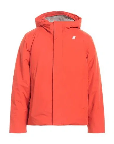 K-way Man Jacket Orange Size L Polyamide In Orange