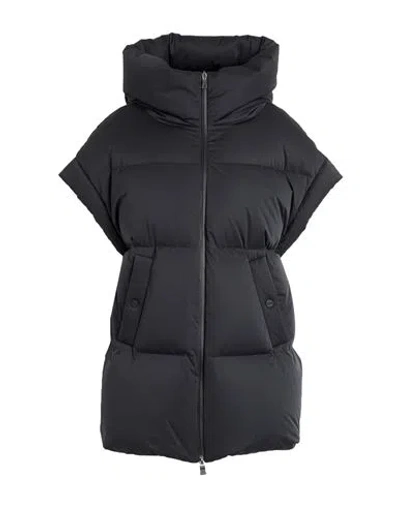 Herno Woman Puffer Steel Grey Size 4 Polyester, Terylene In Black