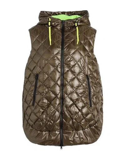 Herno Woman Puffer Military Green Size 8 Polyamide In Green