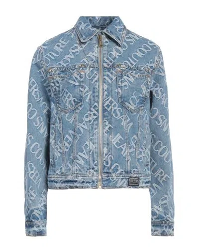 Versace Jeans Couture Woman Denim Outerwear Blue Size 4 Cotton, Polyester, Elastane In Blue